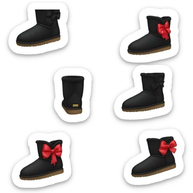 black uggs with bows sticker