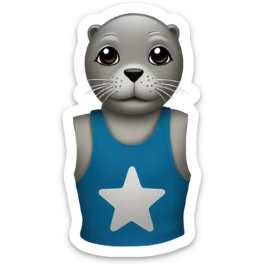 a seal in a tanktop sticker
