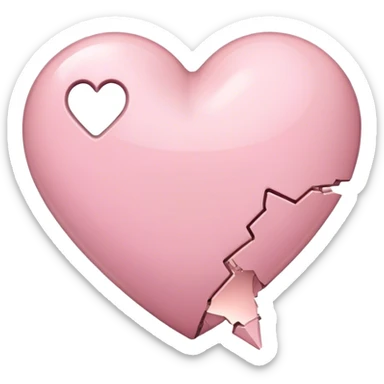 broken light pink heart sticker