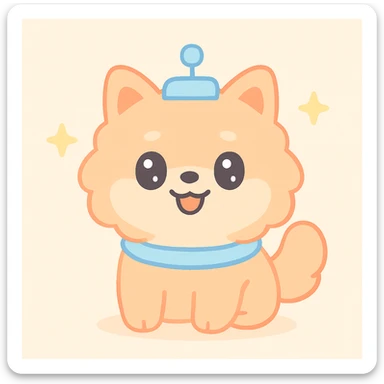 excited AI pomeranian sticker