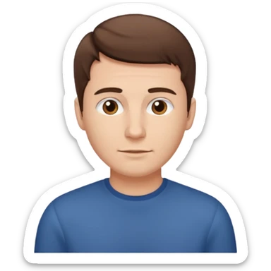 homme cheveux court marron sans barbe sticker