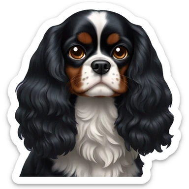 all black Cavalier King Charles spaniel.  sticker