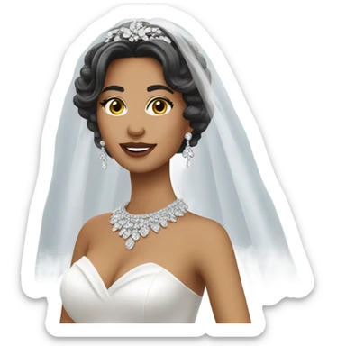 latina bride with silver jewelry sticker