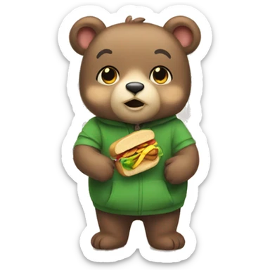 Pretty cute bear with subway  sticker