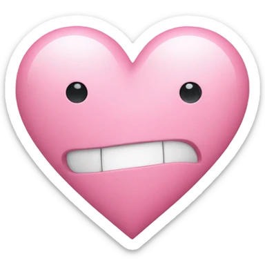 corazón blanco con un lazo rosa sticker