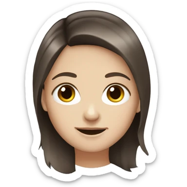 White girl dark brown layered hair emoji  sticker