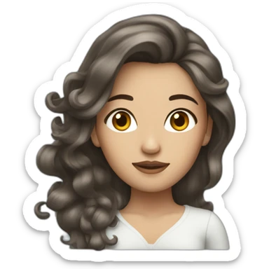 Brunnette woman with marmaid hair sticker