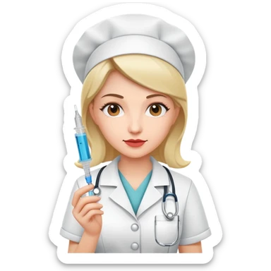 Enfermera con jeringa sticker
