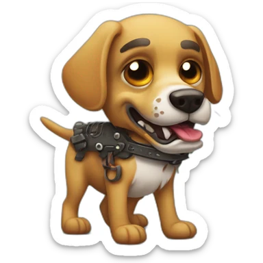 perro zombie rockero con chupa chup sticker