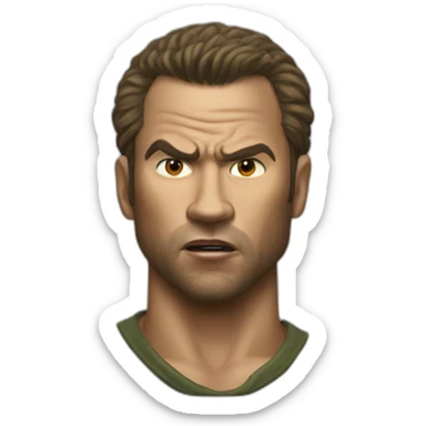 angry kirk lazarus tropic thunder realistic sticker