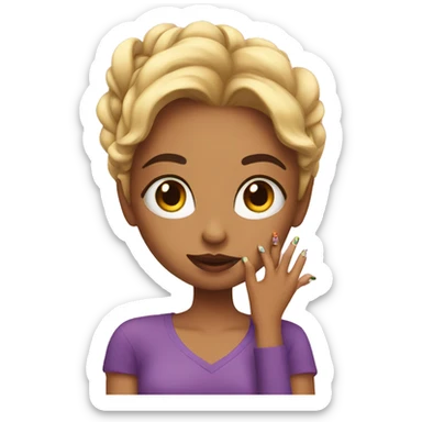 girl ith nails sticker