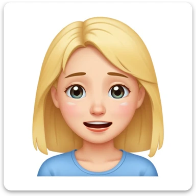 a cute girl crying and smiling sticker