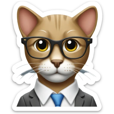 Mulatto hiphop business cat pfp with smart glasses sticker