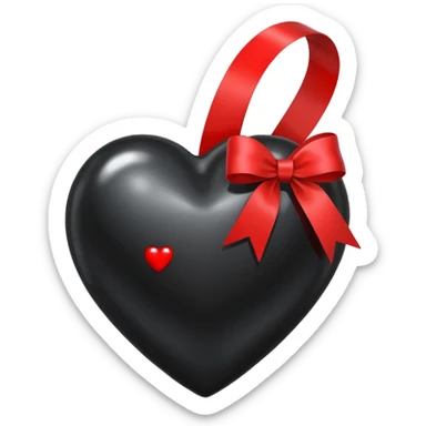 Black heart with ribbon sticker