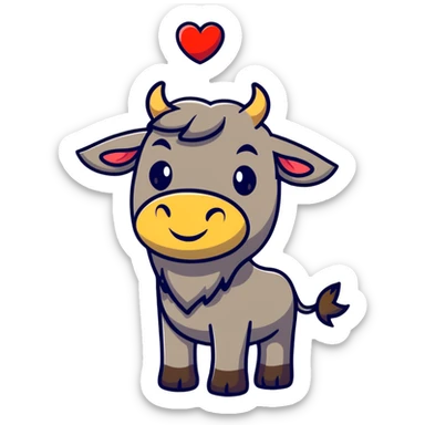 gnu with hearts, expressing love sticker