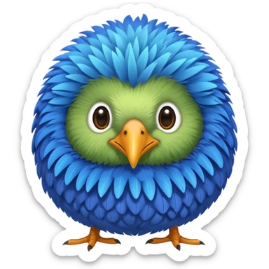 cute kiwi bird ai agent (blue)  sticker