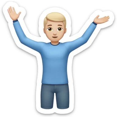 3D emoji style person throwing, arm extended, centered, Full body, soft shadow, white background. sticker
