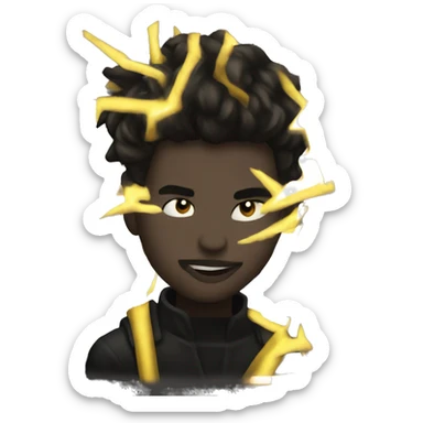 Lightning in black aesthetics sticker