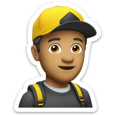 My Memoji with a Ferrari yellow cap sticker