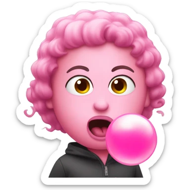 Emoji blowing bubble gum sticker