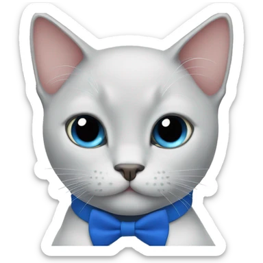 Black cat with blue bow tie collar sticker