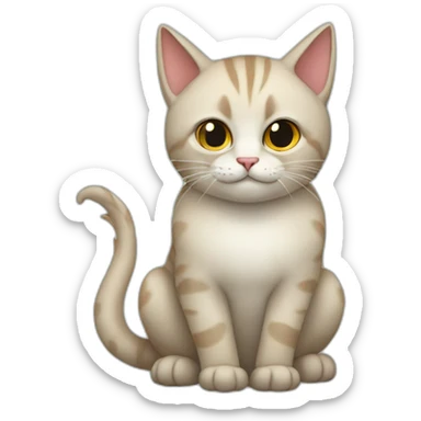 cat with dragon horn caucasian sticker