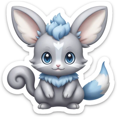 Shiny Minccino-Espurr-Cinccino-creature-hybridi sticker