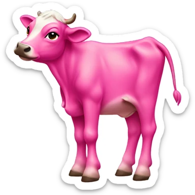 Hot Pink calf side profile x 4 legs  sticker
