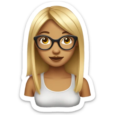 cute y2k girl with glasses sticker