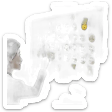 a person puting sticky note on whiteboard sticker