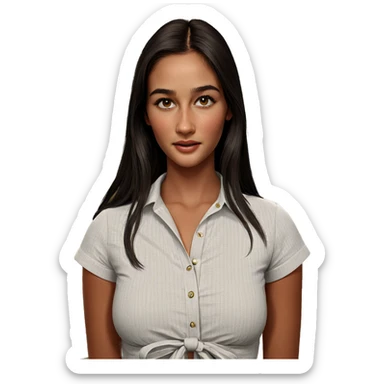 realistic portrait of girl sticker