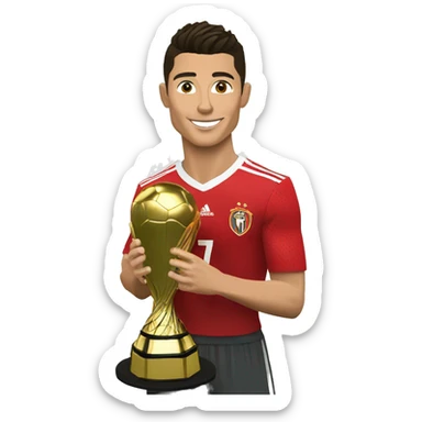Cristiano Ronaldo con copa de europa sticker