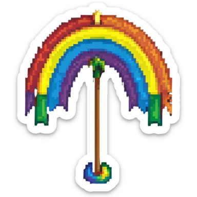 LGBT flag icon, 40x40 pixels, simple rainbow flag, Habbo Hotel inspired sticker