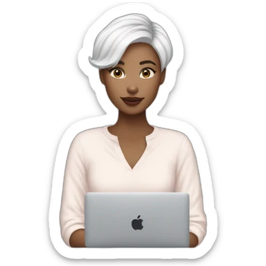 it-girl-white-short-hair-with-macbook sticker
