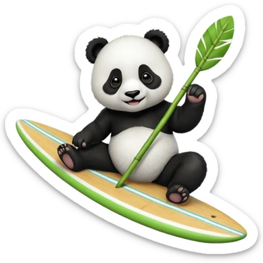 Panda on the surfboard sticker