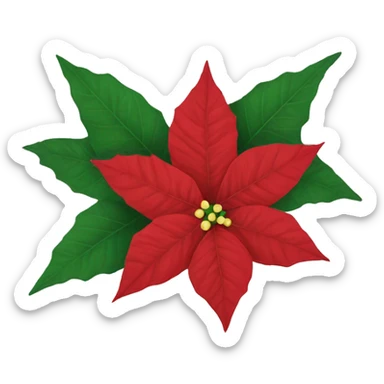 Poinsettia sticker