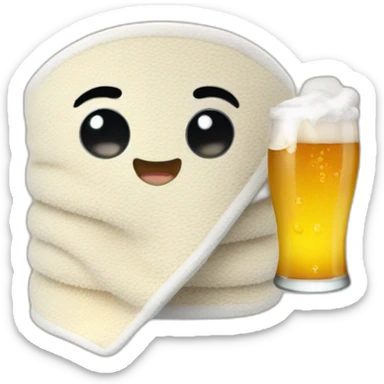 a animated towel drink beer sticker