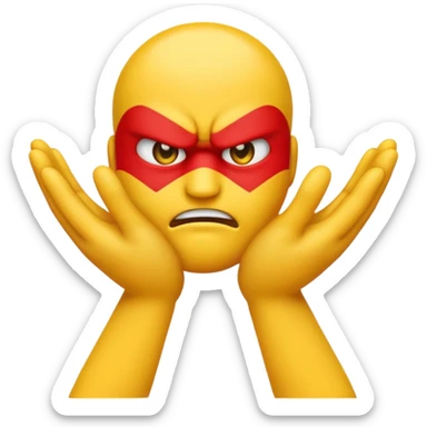 Emoji crossing hands mad sticker