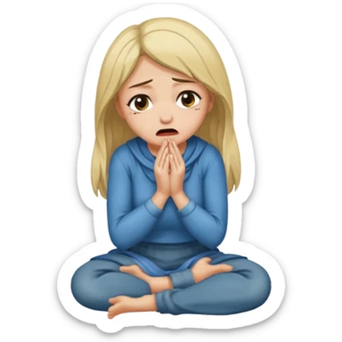 woman on knees begging sticker