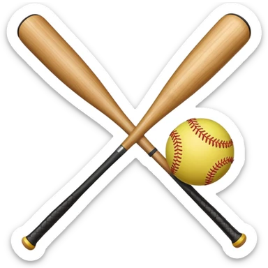 Softball bat and ball sticker