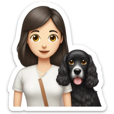 Turkish man with Korean girl and cocker spaniel thnx sticker