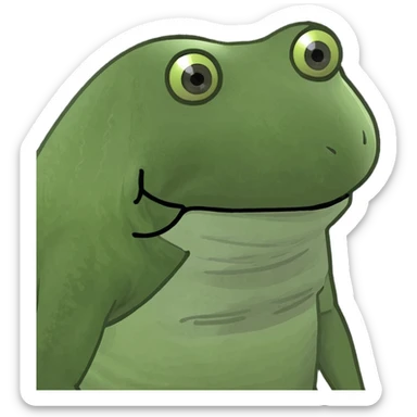 bufo frog in a colorful tank top meme style sticker