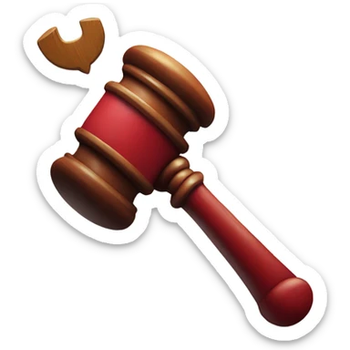 red judge hammer  sticker
