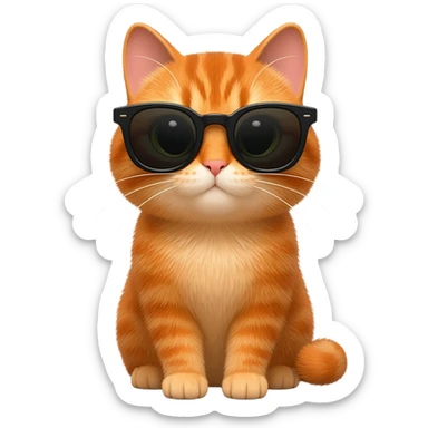 Cat wearing sunglasses sticker