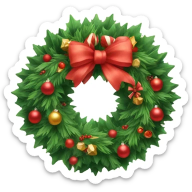 Sweet beautiful christmas wreath sticker