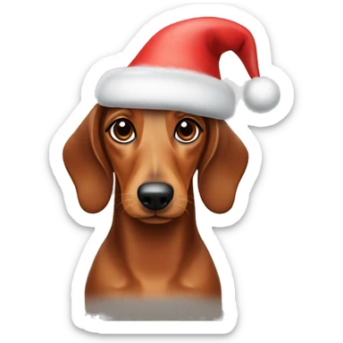 Sausage dog in a Christmas hat sticker