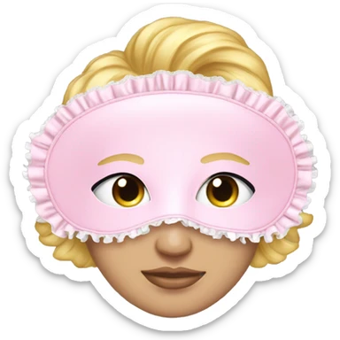Light pink Frilly satin sleeping mask sticker