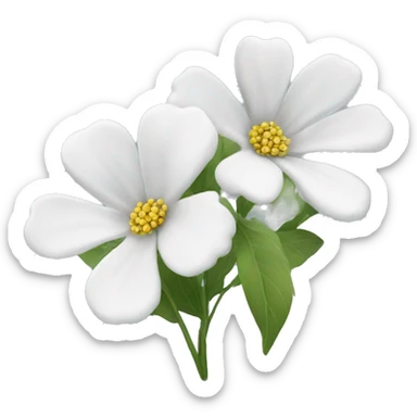 white flowers sticker