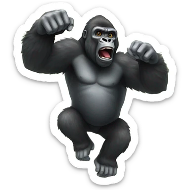 Gorilla rising on a rabi sticker