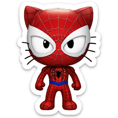 hello kitty x spider-man sticker